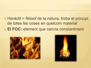 VidaVisqué del 584 a.C al 484 a.CFilòsof presocràtic Família noble d’EfesCaràcter independent, sever, mordaçConsiderat un misantropLa seva obra es conserva al temple d’Artemisa Efèsia 