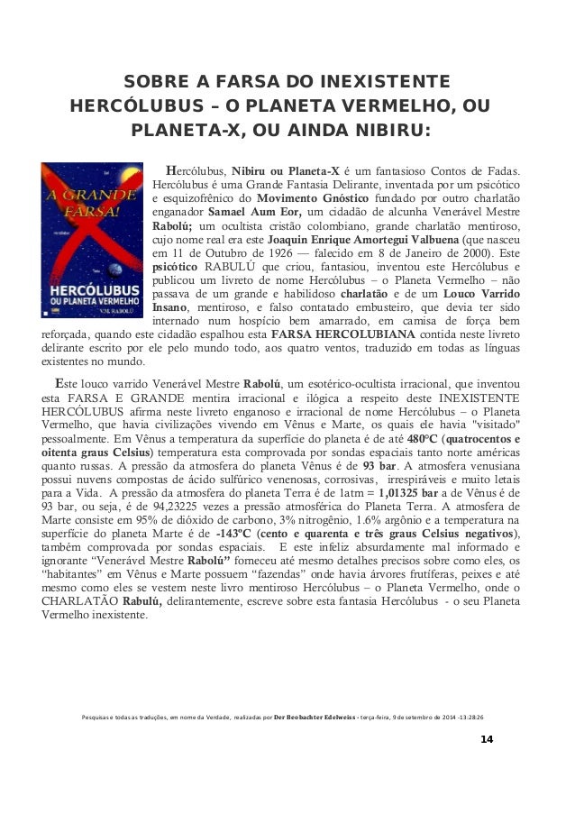 Hercolubus ou Planeta Vermelho Rabulu a Farsa de Nibiru