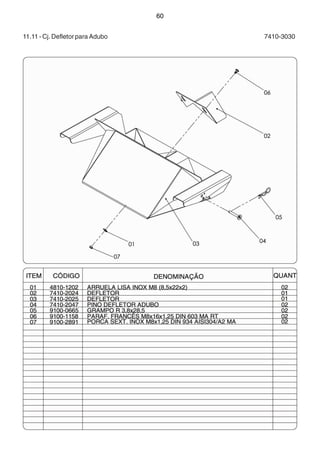 60 
11.11 - Cj. Defletor para Adubo 7410-3030 
 