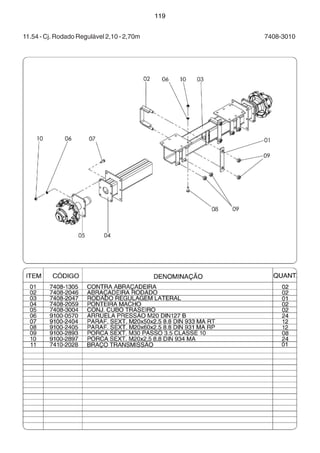 119 
11.54 - Cj. Rodado Regulável 2,10 - 2,70m 7408-3010 
 