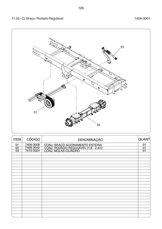 120 
11.55 - Cj. Braço / Rodado Regulável 7408-3061 
 