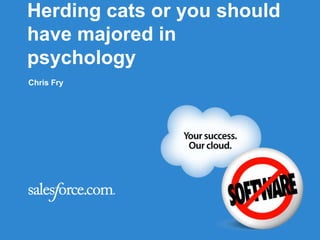 Herding cats or you should
have majored in
psychology
Chris Fry
 