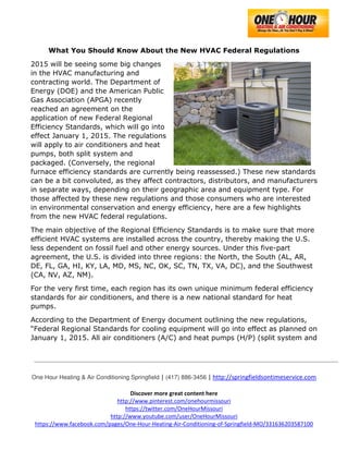 What You Should Know About the New HVAC Federal Regulations | PDF