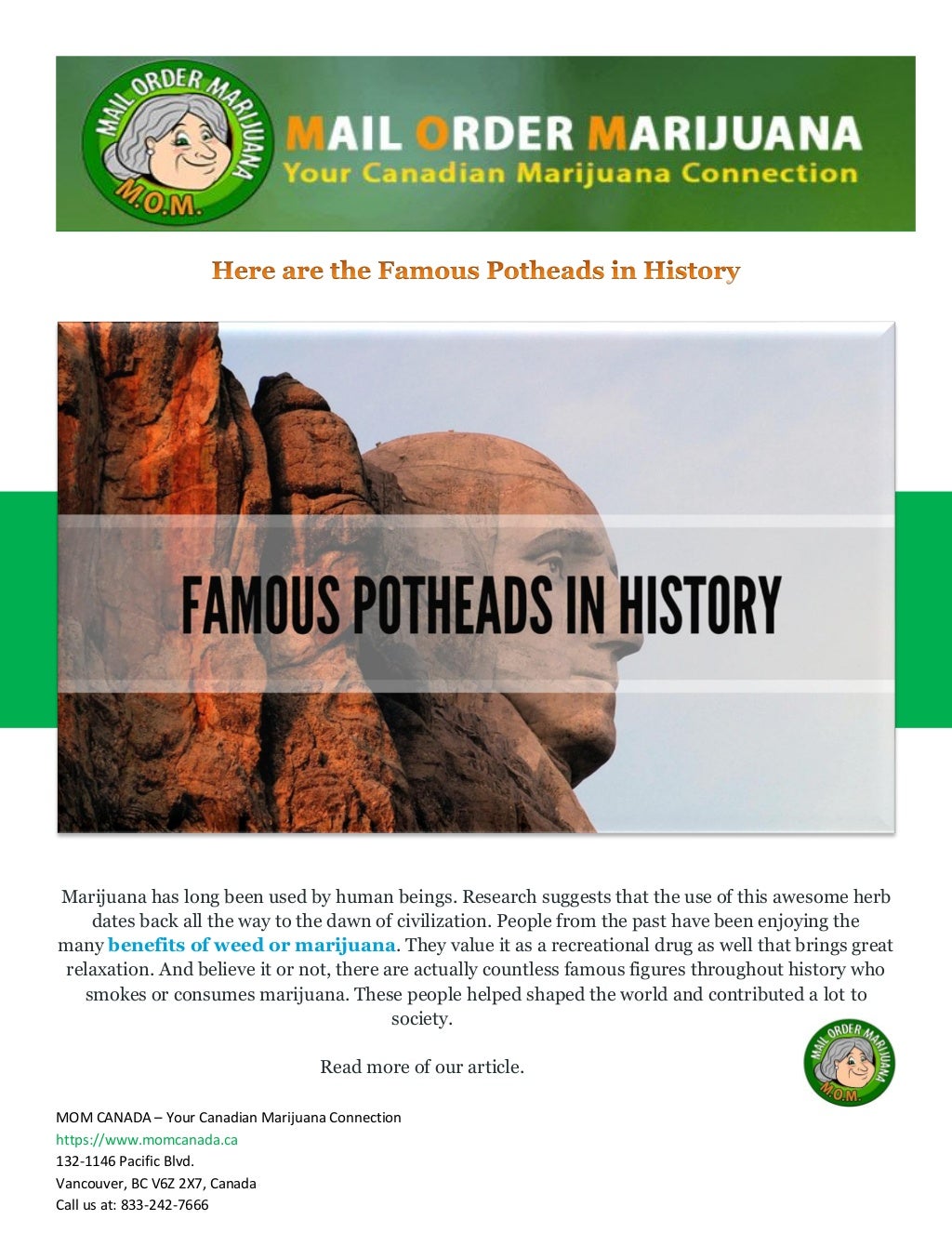 Here are the Famous Potheads in History