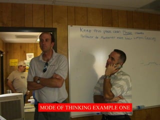 MODE OF THINKING EXAMPLE ONE
 
