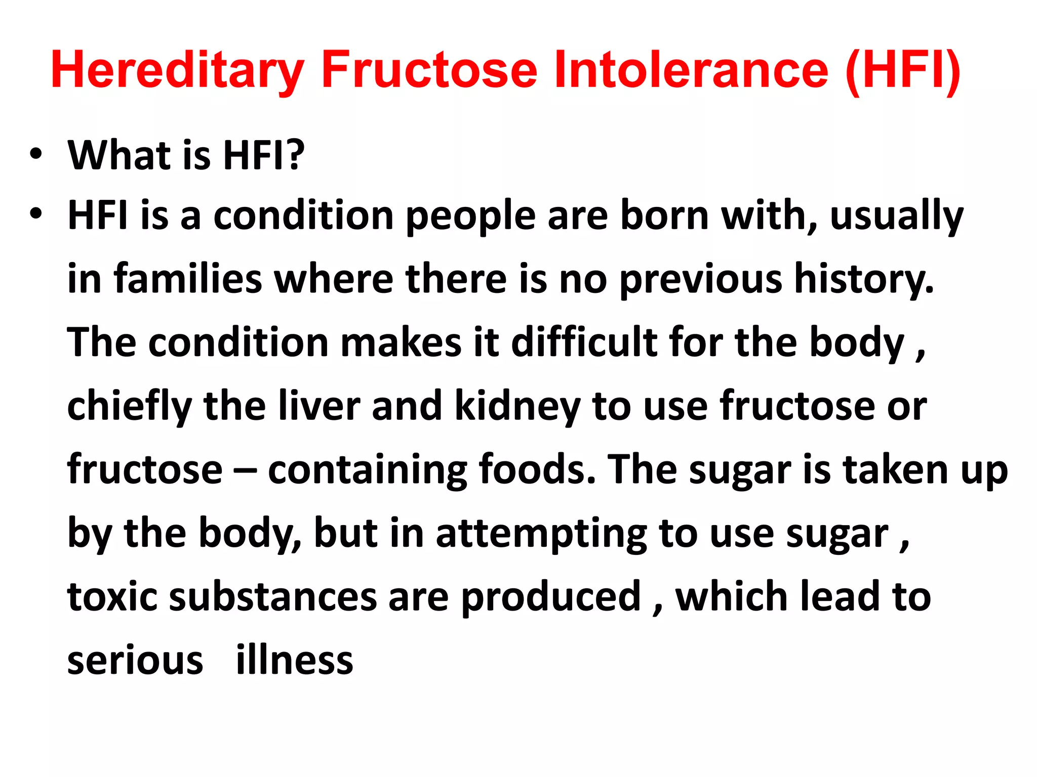 Fructose Intolerance Rash Hereditary fructose intolerance (hfi) | PDF