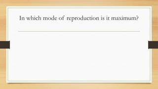 In which mode of reproduction is it maximum?
 