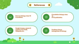 References
Pearson biology class 10
Foundation
Google images, research
articles from NCBI,
Wikipedia etc.
Pradeep science
biologyclass 10 biology
Foundation biology class
10
MTG publication
 