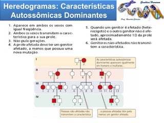 Heredogramas: Características
      A segunda Lei de Mendel
 Autossômicas Dominantes
 