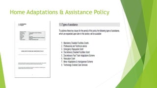 Home Adaptations & Assistance Policy
 