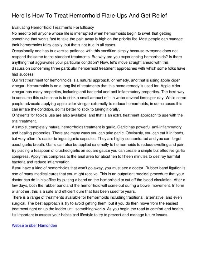 Here Is How To Treat Hemorrhoid Flare-Ups And Get ReliefEvaluating Hemorrhoid Treatments For EfficacyNo need to tell anyon...