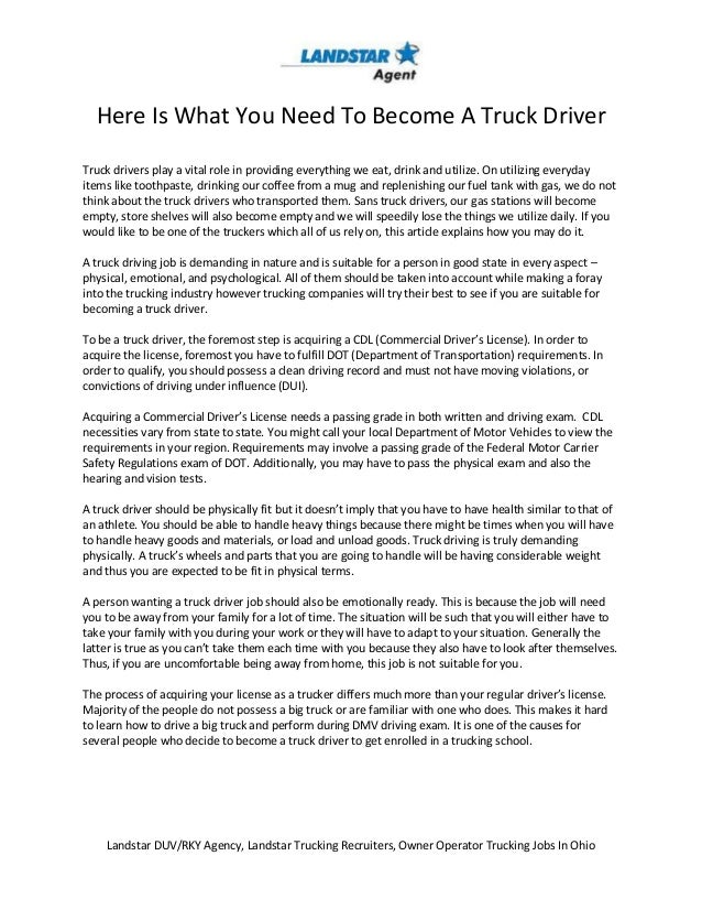 Truck Driver Requirements