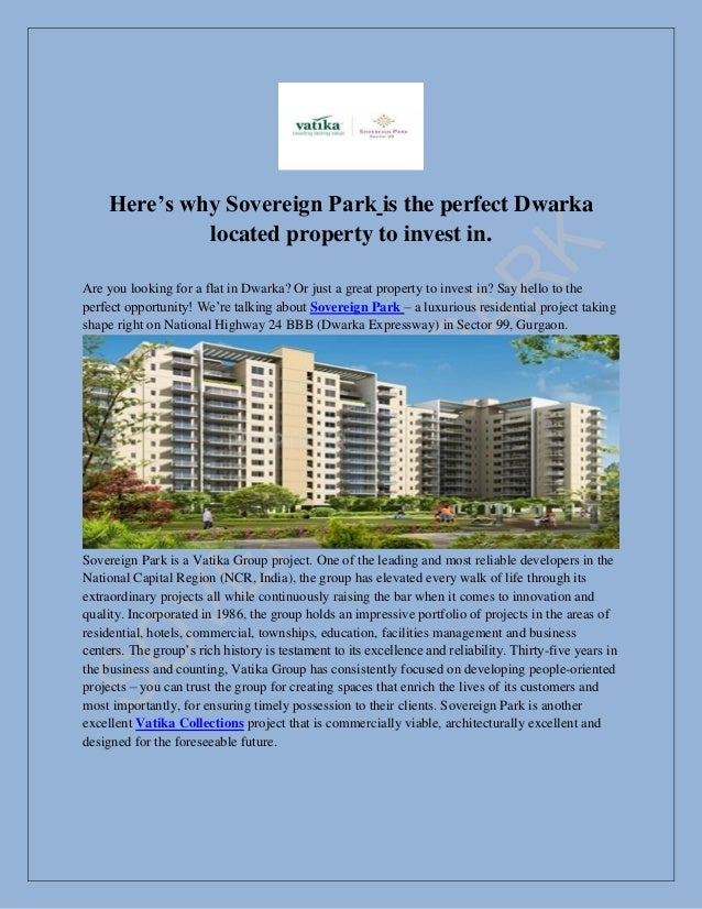 Here’s why Sovereign Park is the perfect Dwarkalocated property to invest in