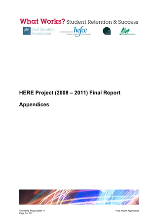 HERE Project Final Report Appendices