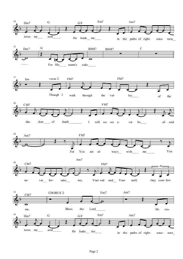 He Restores My Soul Music Score