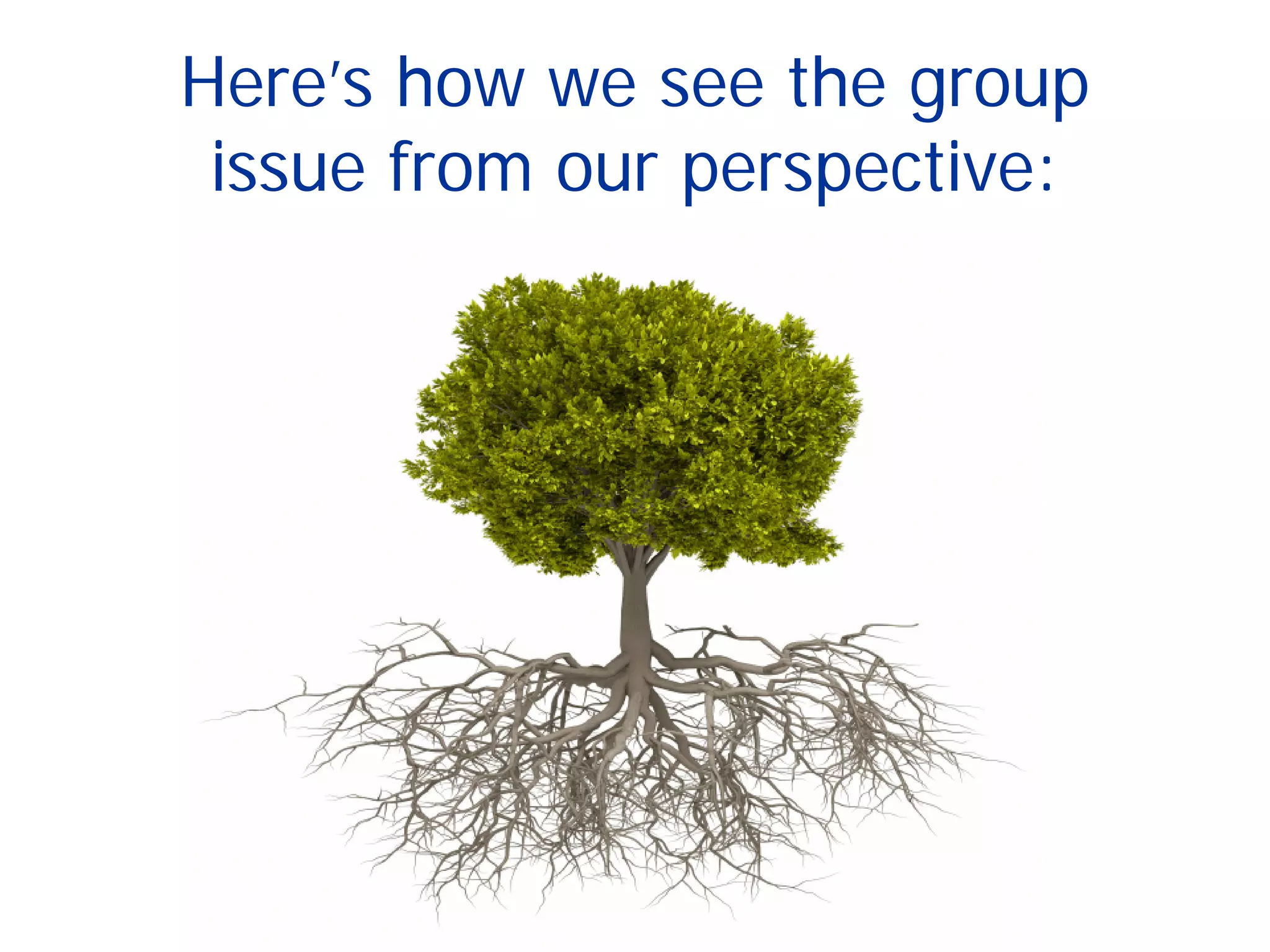 Here’s how we see the group
issue from our perspective:
 