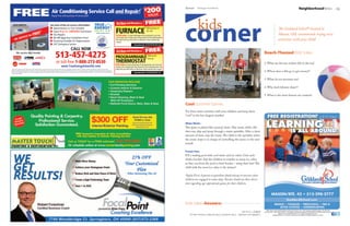 28   Heritage Homefront   August   August Heritage Homefront                                                                                                    NeighborhoodNews   29




                                                kids
                                   corner                                                                                                   The Goddard School® located in
                                                                                                                                            Mason, OH, recommends trying new
                                                                                                                                            activities with your child!


                                                                                                                                Beach-Themed Kids’ Jokes

                                                                                                                                1. What are the two richest fish in the sea?

                                                                                                                                2. Where does a fish go to get money??

                                                                                                                                3. What do sea monsters eat?

                                                                                                                                4. Why don’t lobsters share??

                                                                                                                                5. What is the most famous sea creature?


                                   Cool Summer Games
                                   Try these water activities with your children and keep them
                                   “cool” in the hot August weather!

                                   Water Works
                                   This game is played like musical chairs. Play music while chil-
                                   dren run, skip and jump through a water sprinkler. After a short
                                   amount of time, stop the music. The child in the sprinkler when
                                   the music stops is in charge of controlling the music in the next
                                   round!

                                   Frozen Toes
                                   Fill a wading pool with cool water and ice cubes. Give each
                                   child a bucket. Ask the children to transfer as many ice cubes
                                   as they can from the pool to their bucket – using their feet! The
                                   child with the most ice cubes is the winner!

                                   *Safety First: A parent or guardian should always be present when
                                   children are engaged in water play. Parents should use their discre-
                                   tion regarding age-appropriate games for their children.




                                   Kids’ Jokes Answers:
                                       shellfish! 5. A sea star!
                                       1. goldfish and a silverfish! 2. The riverbank! 3. Fish and ships! 4. Because they are
 
