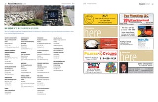 48       Resident BusinessGuide                                                                                                      Heritage Homefront   July   July Heritage Homefront                                                                                              CouponSection                     49




                                                                                                                                                                 here
resident business guide                                                                                                                                              Advertise                                    www.n2pub.com              Paint now or paint later,
                                                                                                                                                                                                                                           Just remember…Anne            Tabor
These are residents within your neighborhood who own businesses. To find out how to get a free listing for your business, send
us an email at b.hayes@n2pub.com.                                                                                                                                                                                                           Custom Interior Painting
                                                                                                                                                                                                                                            Free Estimates and Color Consultation
                                                                                                                                                                                                                                           ajtabor@cinci.rr.com • 513.266-3412
ALLERGY  ASTHMA CENTER                HEATING AND AIR                      PSYCHIATRIST                         Sibcy Cline Realtors
Allergy  Asthma Specialty             CONDITIONING
                                                                                                                                                                                             Your Specialists for Painting,
                                                                            Professional Psychiatric             Madeline S. Hoge, Executive Vice
                                                                                                                                                                                                   Flooring  More
Center                                 Thomas and Galbraith Heating         Services                             President                                                                                                                Kathy Carroll                             9435 Waterstone Blvd
                                                                                                                                                                                                                                                                                    Suite 140
Masood Ahmad, M.D.                     and Cooling                          Drs. Mohamed Aziz and Gihan Razik    (513) 659-0095                                                                                                           Insurance for your                        Cincinnati, OH 45249
                                                                                                                                                                                                                                          Auto, Home, Boat and Life*                Tel (513) 543-3220
(513) 777-7097                         Michael Weber                        (513) 229-7585                       mhoge@sibcycline.com                                                                      Quality Work                                                             Fax (513) 444-2099
www.allergyandasthmaspecialty.com      (513) 825-6805                       info@ppsych.com                                                                                                   Exceptional Service • Competitive Pricing                                             kcarroll1@metlife.com
                                                                                                                                                                                                                                                                                    www.kathycarrollcares.metlife.com
                                                                                                                                                                                               513-289-9231 www.marketreadyhs.com
                                       www.MasterWorkService.com                                                 TELECOMMUNICATIONS




                                                                                                                                                                                                                                          here
BIODIESEL TECHNOLOGY                                                        The Christ Hospital Medical          Advanced Technology
PROVIDER  BIODIESEL                   INSURANCE                            Associates                           Consulting, Inc. dba ATC                                                                                                   Advertise                                                 www.n2pub.com

PRODUCER                               State Farm Insurance                 Hanish Sethi, MD, Head Director of   David Goodwin
                                                                                                                                                                                                                     of Mason LLC
Jatro Diesel                           George Meinberg                      Psychiatry                           (513) 323-1122
                                                                                                                                                                   6209 Snider Rd. Suite D
Rahul Bobbili, Vice President  Co -
Founder
                                       (513) 891-0100
                                       george.meinberg.bxzh@statefarm.com
                                                                            (513) 585-3690
                                                                            www.TheChristHospital.com
                                                                                                                 www.4atc.com
                                                                                                                                                                     Mason, OH 45040         513-428-1129
(937) 847-8050                                                                                                   WEB DESIGN AND ON-LINE
www.jatrodiesel.com                    MORTGAGES                            PSYCHIATRY, ADDICTION               BUSINESS SOLUTIONS
                                       The Mortgage Network of              PAIN CARE                            De Novo Dezign
CUSTOM JEWELRY/REPAIR                  Ohio Inc.                            Individual Care Center               Maria Kalomenidou
Tiger Arlington LLC                    Jeff Steinacker                      Abe Soliman, M.D.                    (513) 886-7010
Alison Martin, G.G. (GIA)              (513) 607-6079                       (513) 774-9444                       www.denovodezign.com
(513) 490-4048                         www.themortgagenet.net               www.Individualcarecenter.com
tigerarlington@me.com
                                       PHYSICAL THERAPY                     REAL ESTATE
DERMATOLOGIST                          Oxford Physical Therapy              Comey  Shepherd Realtors
Mason Dermatology Center               Centers                              Sandra Peters, Senior Sales Vice
Jan Fu, M.D., Ph. D                    Ken Rusche                           President
(513) 459-1988                         ken.rusche@oxfordphysicaltherapy.    (513) 300-2518
www.drjanfu.com                        com                                  speters@comey.com
                                       www.oxfordphysicaltherapy.com
FITNESS                                                                     Comey  Shepherd Realtors
Pilates Cycling of Mason                                                    Stephanie Broshear
Cathy Kurlemann                                                             (513) 260-6179
(513) 428-1129                                                              sbroshear@comey.com
 