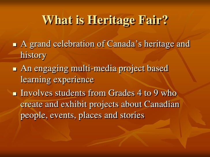 Heritage fair presentation for students