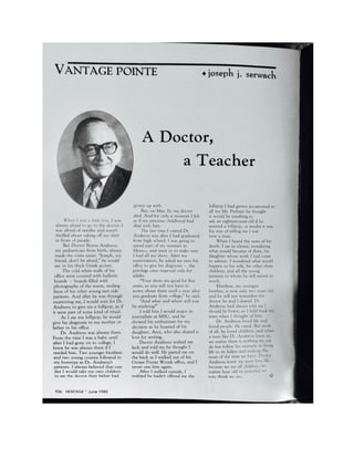 Heritage Magazine: Dr. Bryon Andreou tribute 