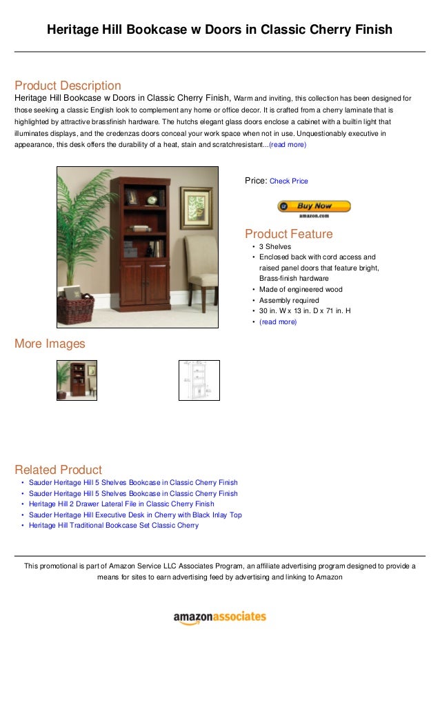 Heritage Hill Bookcase W Doors In Classic Cherry Finish