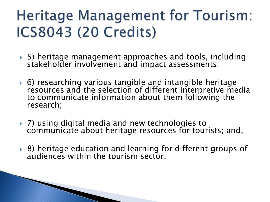 heritage tourism management
