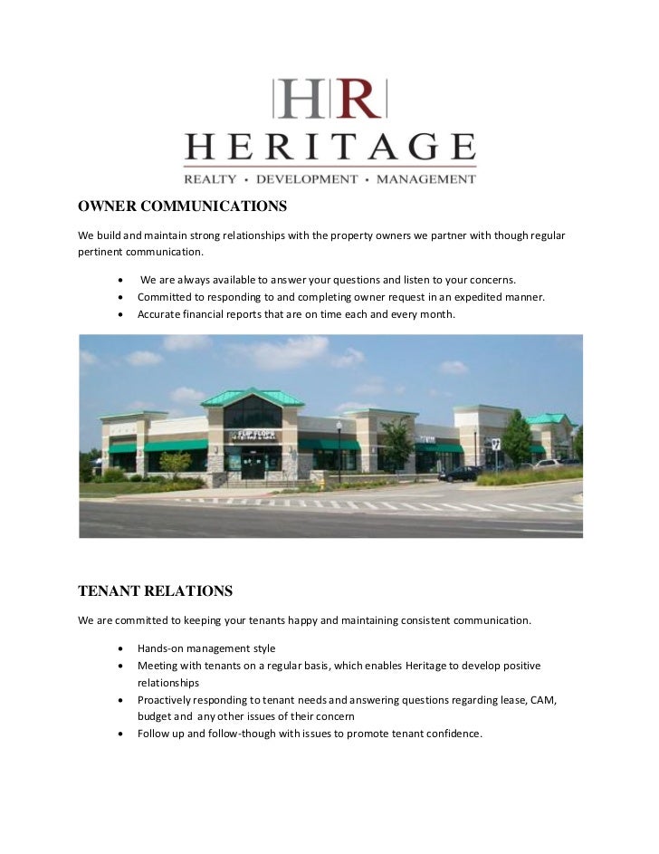 Heritage Property Management Flyer