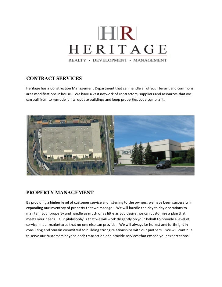 Heritage Property Management Flyer