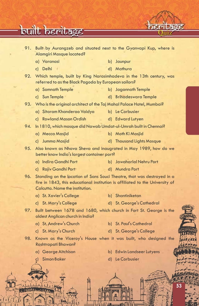 Heritage Quiz Book by CBSE