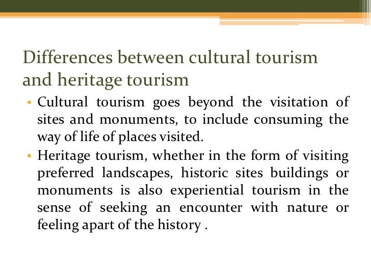 difference between tourism and heritage