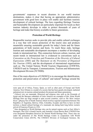 Heritage tourism and sustainable development | PDF