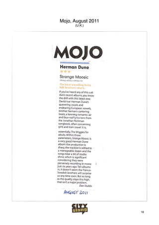 Mojo, August 2011
      (U.K.)




                    18
 