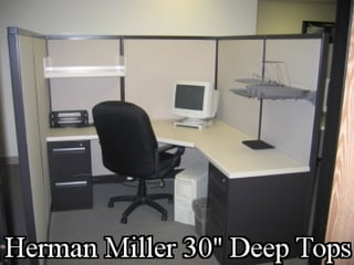 Herman miller 30 in deep tops with text