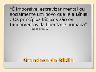 Grandeza da Bíblia 