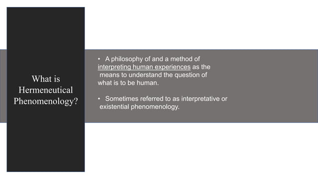 HERMENEUTICAL PHENOMENOLOGY.pptx presebt | PPTX