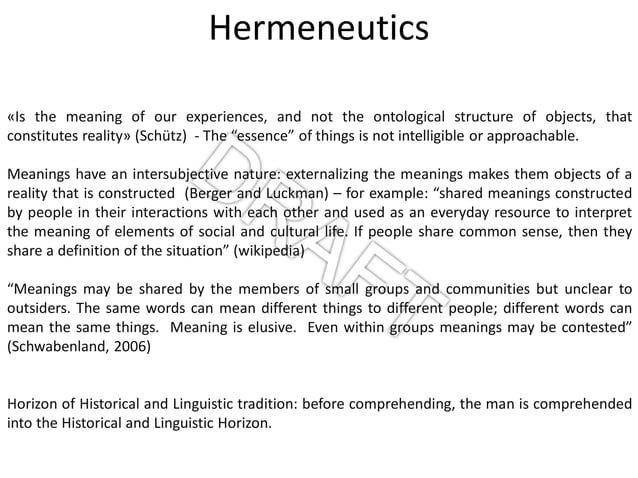 Hermeneutic as a Research Method PPT