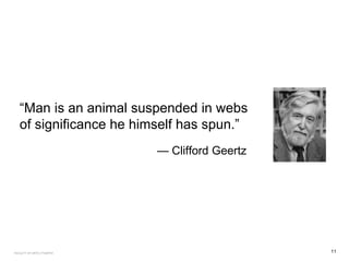 “Man is an animal suspended in webs
of significance he himself has spun.”
— Clifford Geertz
11FACULTY OF ARTS | FOAR701
 