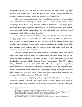 Hermenutik double movement fazlur rahman | PDF