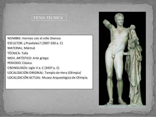Resultado de imagen de HERMES CON DIONISIO EN BRAZOS