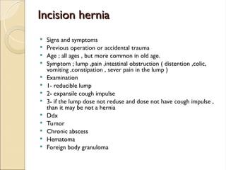 Colic Incision hernia etiology topography management ppt | PPT
