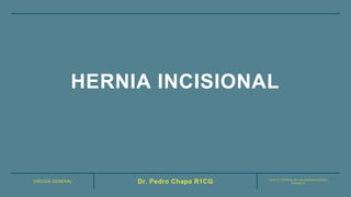 CIRUGÍA GENERAL HOSPITAL GENERAL DE A MATAMOROS ALFREDO
PUMAREJO
Dr. Pedro Chapa R1CG
HERNIA INCISIONAL
 