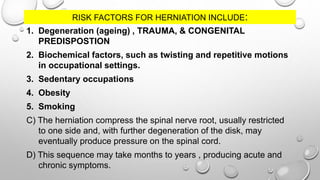 Herniation of intervertbal disk | PPTX