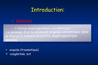 Introduction:
1. Définition
 

acquise (traumatique)
 congénitale :svt


 