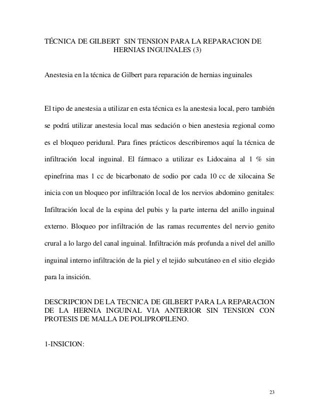 Tratamiento Quirurgico De Las Hernias Inguinales