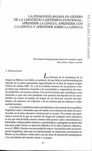 Hernández la pedagogía basada en genero