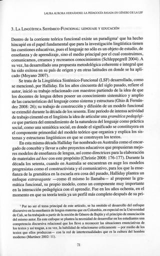Hernández la pedagogía basada en genero