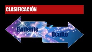 CLASIFICACIÓN
Evidente
Oculto
 