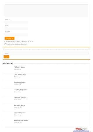Name *
Email *
Website
Notify me of follow-up comments by email.
Notify me of new posts by email.
Post Comment
LATESTREVIEWS
Search …
FB Exciter Review
 3 days ago
FlowLeads Review
 3 days ago
GramKosh Review
 4 days ago
Launchify360 Review
 1 week ago
Rank Hijack Review
 1 week ago
Socimattic Review
 2 weeks ago
Video Pal Review
 2 weeks ago
Review Wizard Review
 2 weeks ago
Search
converted by Web2PDFConvert.com
 