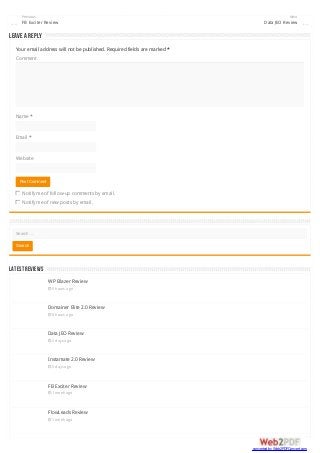 Previous
FB Exciter Review
«
Next
Data JEO Review
»Leave a Reply
Your email address will not be published. Required fields are marked *
Comment
Name *
Email *
Website
Notify me of follow-up comments by email.
Notify me of new posts by email.
Post Comment
LATESTREVIEWS
Search …
WP Blazer Review
 5 hours ago
Domainer Elite 2.0 Review
 6 hours ago
Data JEO Review
 2 days ago
Instamate 2.0 Review
 5 days ago
FB Exciter Review
 1 week ago
FlowLeads Review
 1 week ago
Search
converted by Web2PDFConvert.com
 