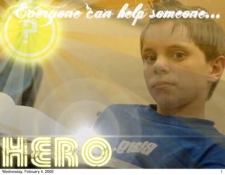 Everyone can help someone...
hero 1Wednesday, February 4, 2009
 